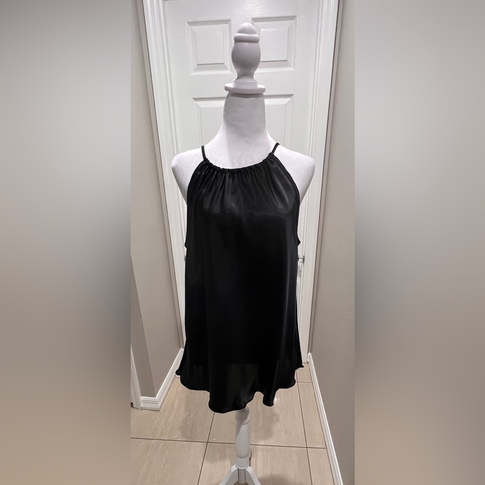 Tiana B. Black Satin Tank Top